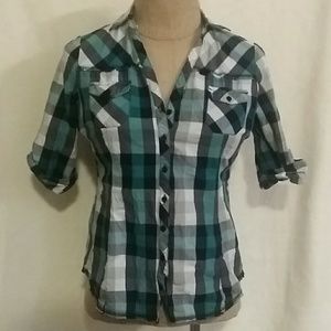 Maurices button up flannel print shirt